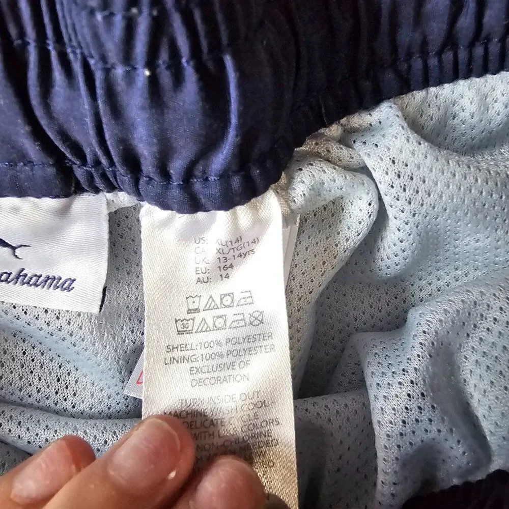 Tommy Bahama Kids Boy's Blue Stars Print With Liner Swim Trunks Size XL